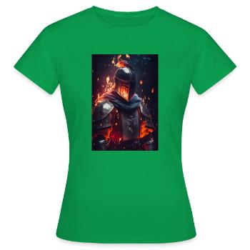 Deus Vult Kreuzritter Tempelritter Mittelalter - Frauen T-Shirt - Kelly Green - Vorne - AI Model Female 172 dark (172cm)