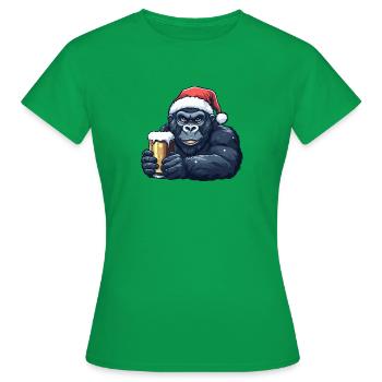 Bière de Noël Gorilla - T-shirt Femme - vert - Devant - AI Model Female 172 dark (172cm)