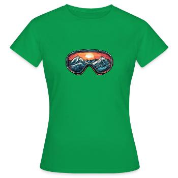 Lunettes de ski Montagnes Ski - T-shirt Femme - vert - Devant - AI Model Female 172 dark (172cm)