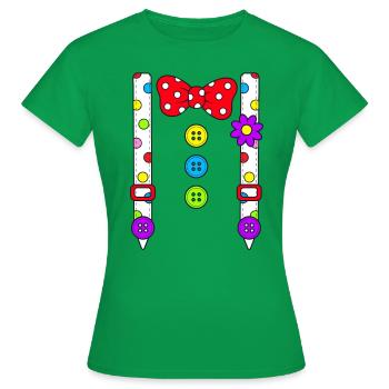 Costume Clown Costume Femmes Hommes Enfants - T-shirt Femme - vert - Devant - AI Model Female 172 dark (172cm)