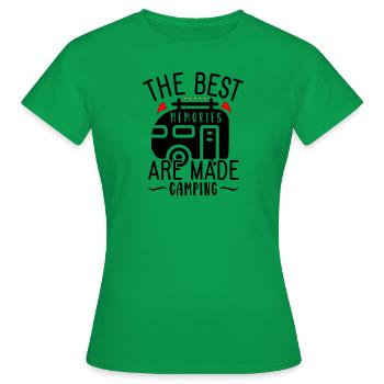 Les meilleurs souvenirs sont faits en camping - T-shirt Femme - vert - Devant - AI Model Female 172 dark (172cm)