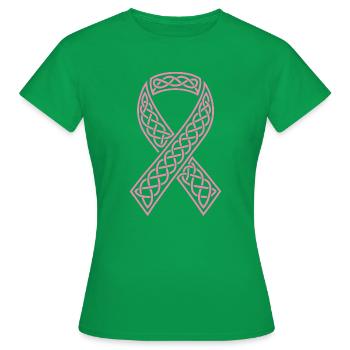 Ruban Celtique Rose à Nœud - T-shirt Femme - vert - Devant - AI Model Female 172 dark (172cm)