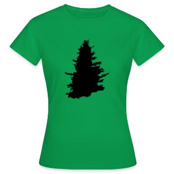 Baum, Nadelbaum, Wald - Frauen T-Shirt - Kelly Green - Vorne - AI Model Female 172 dark (172cm)