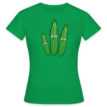 Famille du concombre,Concombre,Concombre,Concombre,Nerd - T-shirt Femme - vert - Devant - AI Model Female 172 dark (172cm)