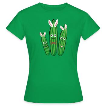 Trio de concombre,concombre,concombre,concombre,concombre,concombre,lapins, lapins - T-shirt Femme - vert - Devant - AI Model Female 172 dark (172cm)