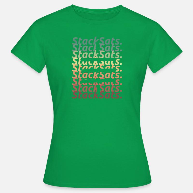 Stack sats Satoshi Symbol retro - Frauen T-Shirt - Kelly Green