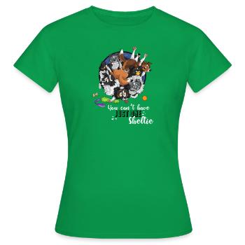 Vous ne pouvez pas avoir un seul paquet de crottes de chien Sheltie - T-shirt Femme - vert - Devant - AI Model Female 172 dark (172cm)