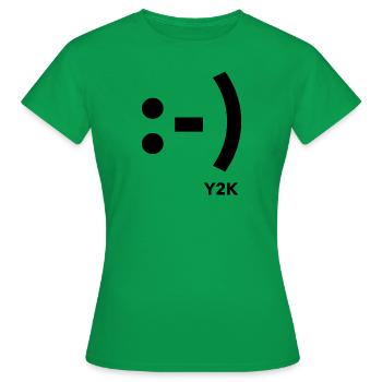 Sourire Y2K noir - T-shirt Femme - vert - Devant - AI Model Female 172 dark (172cm)