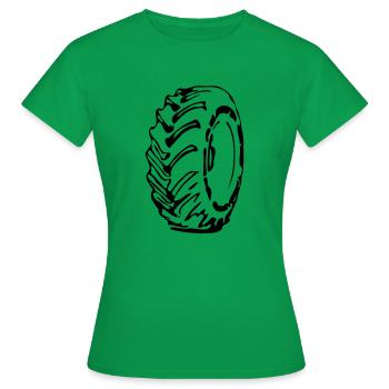 Treckerreifen mit Profil - Frauen T-Shirt - Kelly Green - Vorne - AI Model Female 172 dark (172cm)