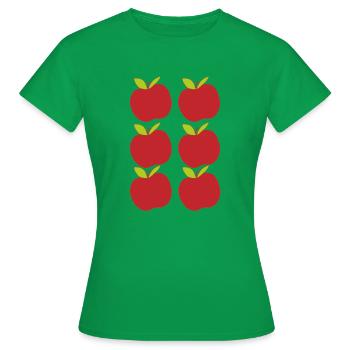 Motif Pomme Rouge 6 plis - T-shirt Femme - vert - Devant - AI Model Female 172 dark (172cm)