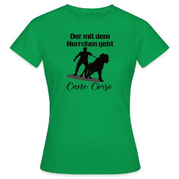 Der mit dem Herrchen geht... - Frauen T-Shirt - Kelly Green - Vorne - AI Model Female 172 dark (172cm)