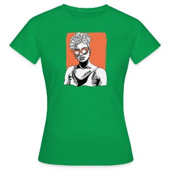 Frau Mit Dancehall-tattoo - Frauen T-Shirt - Kelly Green - Vorne - AI Model Female 172 dark (172cm)