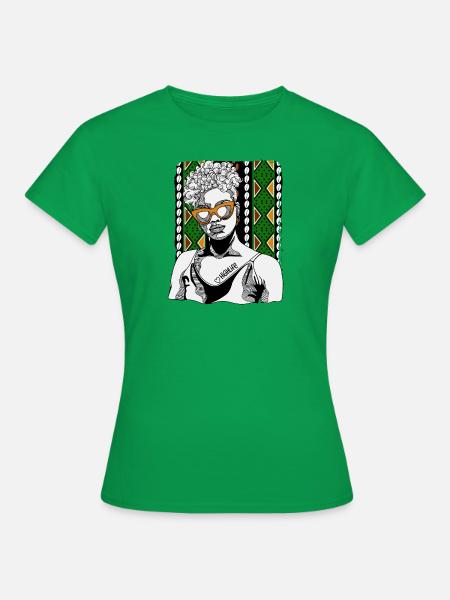 Frau Mit Highlife-tattoo - Frauen T-Shirt - Kelly Green