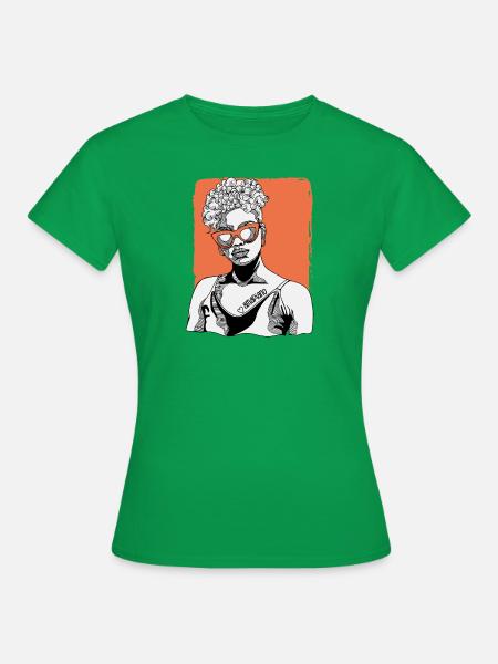Frau Mit Amapiano-tattoo - Frauen T-Shirt - Kelly Green