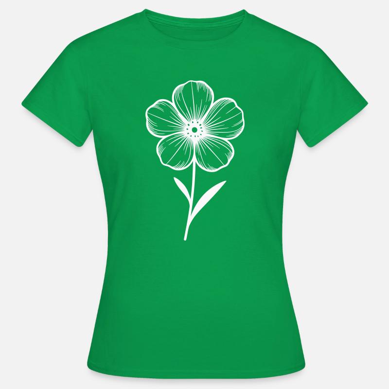 Fleur blanche graphique - variable de couleur - T-shirt Femme - vert
