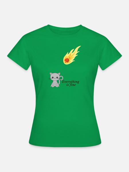 Kitty Katze Meteorit Katzenliebhaber witzig süß - Frauen T-Shirt - Kelly Green