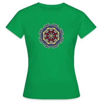 Sonnen-Mandala - Frauen T-Shirt - Kelly Green - Vorne - AI Model Female 172 dark (172cm)