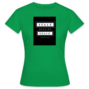 Tégué Dignité , Tégué Osouane - T-shirt Femme - vert - Devant - AI Model Female 172 dark (172cm)