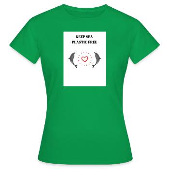 Rettet die Meere - Frauen T-Shirt - Kelly Green - Vorne - AI Model Female 172 dark (172cm)