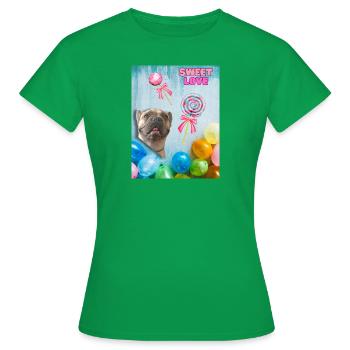 Sweet love French Bulldog - Frauen T-Shirt - Kelly Green - Vorne - AI Model Female 172 dark (172cm)