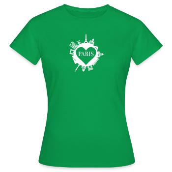 HERZSTADT Paris - landmark - Women's T-Shirt - kelly green - Front - AI Model Female 172 dark (172cm)