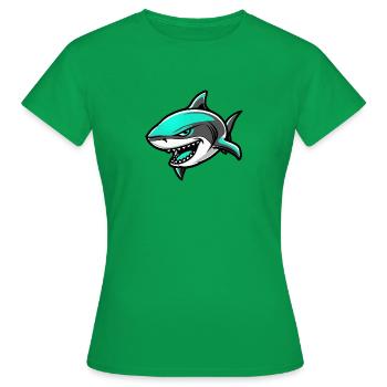 Bande dessinée requin - T-shirt Femme - vert - Devant - AI Model Female 172 dark (172cm)