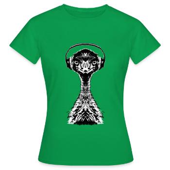 Emu avec casque - T-shirt Femme - vert - Devant - AI Model Female 172 dark (172cm)