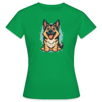 Chibi German Shepherd - Frauen T-Shirt - Kelly Green - Vorne - AI Model Female 172 dark (172cm)
