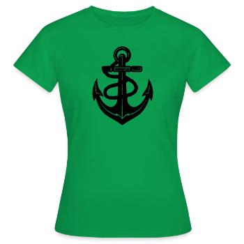 Anker Boot Schiff Nautik - Frauen T-Shirt - Kelly Green - Vorne - AI Model Female 172 dark (172cm)