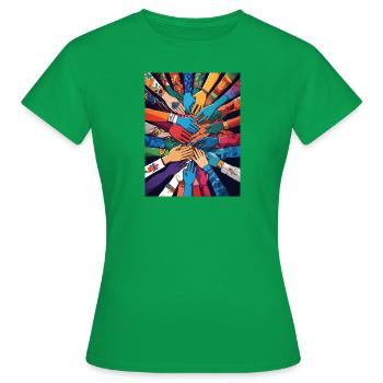 Farbenfrohe Einheit - Frauen T-Shirt - Kelly Green - Vorne - AI Model Female 172 dark (172cm)
