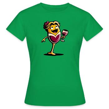 Joyeux gobelet de vin - T-shirt Femme - vert - Devant - AI Model Female 172 dark (172cm)