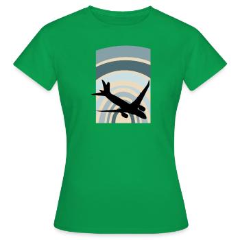 Airplane Airplane Aviation - Women's T-Shirt - kelly green - Front - AI Model Female 172 dark (172cm)