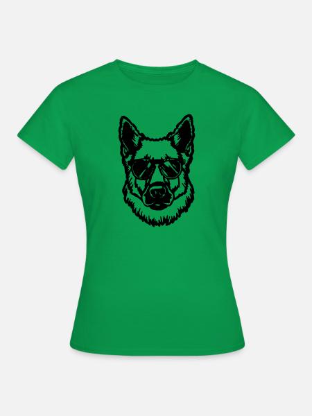 Schäferhund Hund Hundekopf - Frauen T-Shirt - Kelly Green