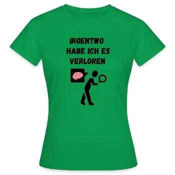 Brain lost - Women's T-Shirt - kelly green - Front - AI Model Female 172 dark (172cm)