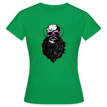 Tod Kopf kahl hipster Schädellogo Anarchie SLU - Frauen T-Shirt - Kelly Green - Vorne - AI Model Female 172 dark (172cm)