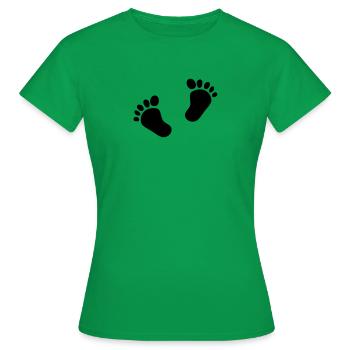Deux pieds de bébé 2 pieds de bébé empreintes enfant mignon - T-shirt Femme - vert - Devant - AI Model Female 172 dark (172cm)