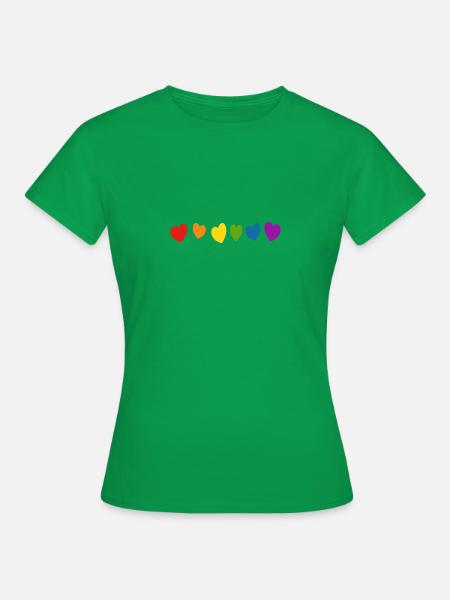 Regenbogenherzen LGBT Pride - Frauen T-Shirt - Kelly Green