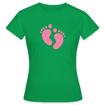 Pieds de bébé Babyfüße - T-shirt Femme - vert - Devant - AI Model Female 172 dark (172cm)