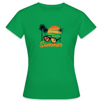 Coole Sonnenbrille California Sun Glasses Palmen - Frauen T-Shirt - Kelly Green - Vorne - AI Model Female 172 dark (172cm)