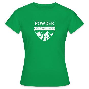Neige fraîche sur les montagnes - La poudreuse appelle - T-shirt Femme - vert - Devant - AI Model Female 172 dark (172cm)