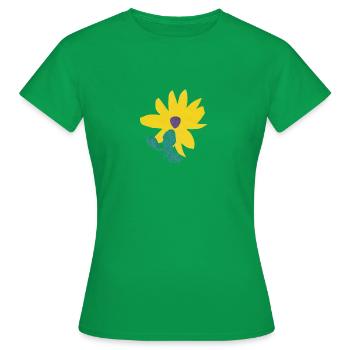 Cut-out flower (no background) - Women's T-Shirt - kelly green - Front - AI Model Female 172 dark (172cm)