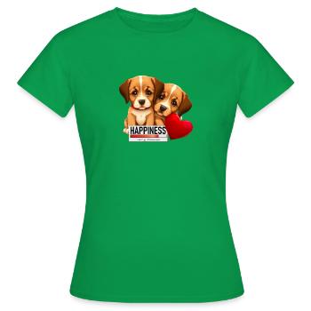 Puppie Love | Design mit Herz zum Valentinstag | - Frauen T-Shirt - Kelly Green - Vorne - AI Model Female 172 dark (172cm)