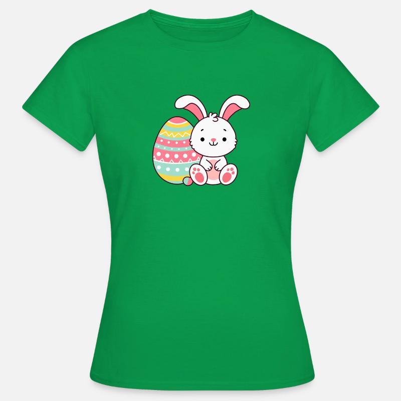 Easter bunny with egg Easter for children and adults - Women's T-Shirt - kelly green