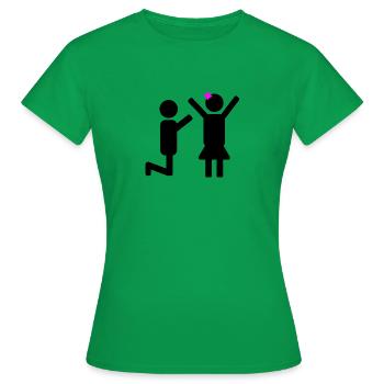 Demande de mariage - T-shirt Femme - vert - Devant - AI Model Female 172 dark (172cm)