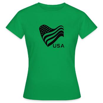 American Pride - Stylized USA Flag - Women's T-Shirt - kelly green - Front - AI Model Female 172 dark (172cm)