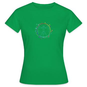 Homage Davinci Vitruvian Man Blue - T-shirt Femme - vert - Devant - AI Model Female 172 dark (172cm)