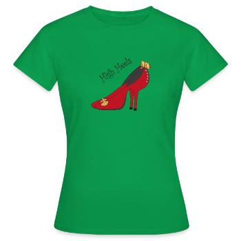 High Heels - Women's T-Shirt - kelly green - Front - AI Model Female 172 dark (172cm)