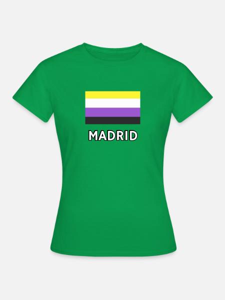 Nicht-binäre Pride Flagge Madrid - Frauen T-Shirt - Kelly Green