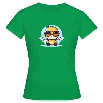 Biene Sonnenbrille Brummer Honigbiene - Frauen T-Shirt - Kelly Green - Vorne - AI Model Female 172 dark (172cm)