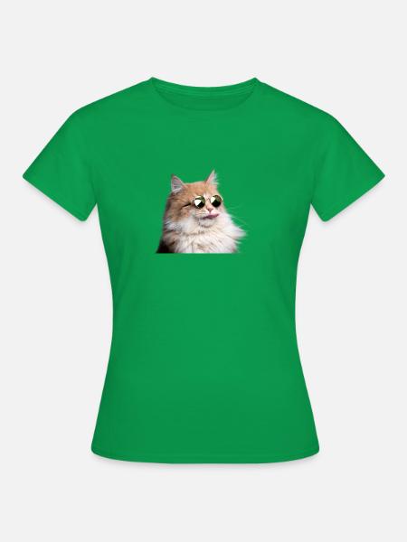 KATZE COOL - Frauen T-Shirt - Kelly Green